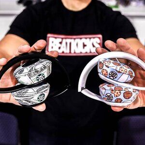 Protective Head Phone Covers by Beat Kicks 'Milk n Cookies' - x2 Sizes